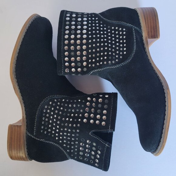 Aldo Slip-on Suede Leather Ankle Boots with silver studs. Size US 6.5/EU 37 - Picture 6 of 11